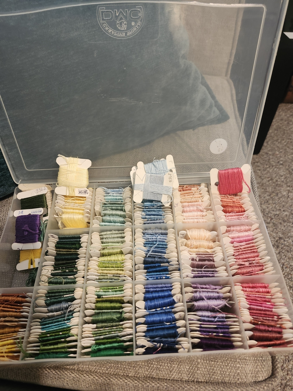 Embroidery Floss Organizer with Multi-Color Cotton Skeins